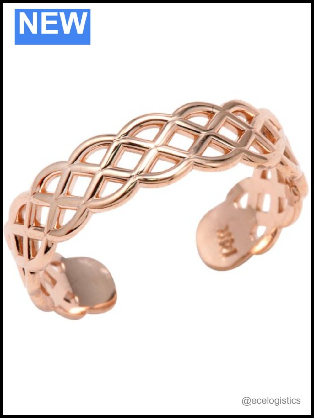 10K Rose Gold Adjustable Weave Toe Ring Solid Gold Body Jewelry